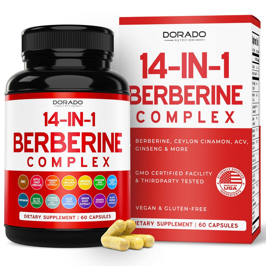 GLP-1 Supplement 14-in-1 Formel – mit Berberin, ACV, Chrom, Ceylon-Zimt, Kurkuma & mehr – unterstützt Darmgesundheit & Stoffwechsel – drittgetestet, vegan & hergestellt in USA
