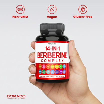 GLP-1 Supplement 14-in-1 Formel – mit Berberin, ACV, Chrom, Ceylon-Zimt, Kurkuma & mehr – unterstützt Darmgesundheit & Stoffwechsel – drittgetestet, vegan & hergestellt in USA