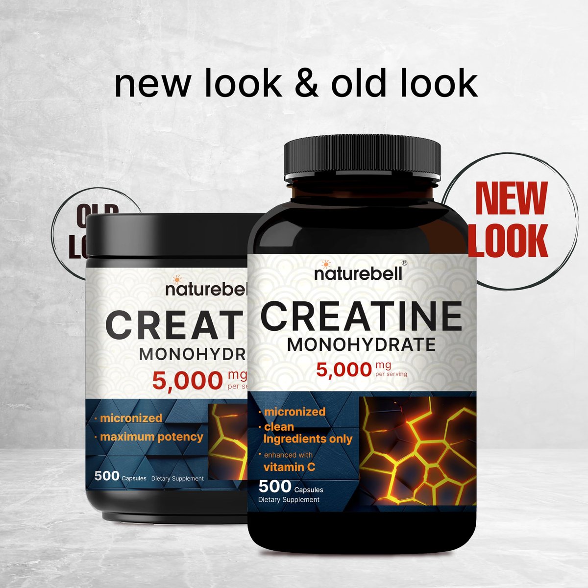 NatureBell Creatin Monohydrat Kapseln 5.000 mg pro Portion, 500 Stück | Mikronisiert, unaromatisiert | Pre-Workout & Muskelkraft Unterstützung | Leicht zu schlucken, ohne Füllstoffe | 71 Portionen