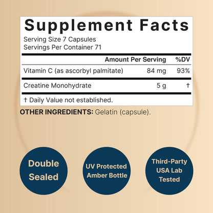 NatureBell Creatin Monohydrat Kapseln 5.000 mg pro Portion, 500 Stück | Mikronisiert, unaromatisiert | Pre-Workout & Muskelkraft Unterstützung | Leicht zu schlucken, ohne Füllstoffe | 71 Portionen
