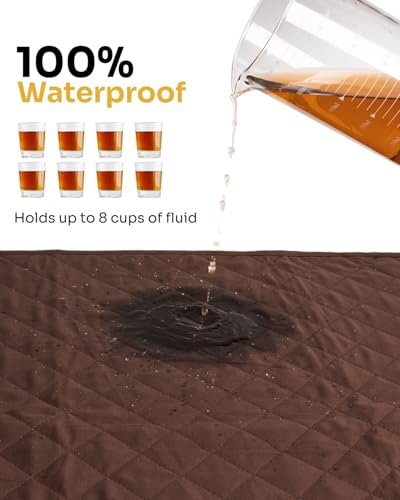 Brosive Bettschutzeinlagen waschbar wasserdicht 24x36 Zoll (4er-Pack) – Braune Inkontinenzunterlagen für Erwachsene, Kinder und Haustiere
