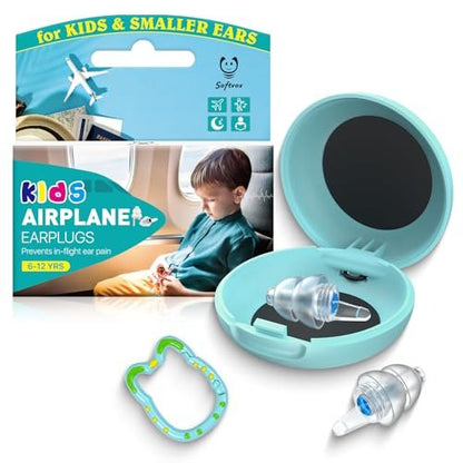 Softvox Ohrstöpsel für Kinder (6-12 Jahre) – Flugzeug Ohrendruck Entlastung & Schmerzprävention, 25 dB Geräuschunterdrückung, bequeme Silikon-Ohrstöpsel für Kinder & Erwachsene mit kleinen Gehörgängen
