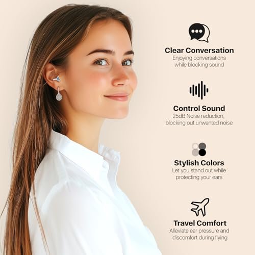 Softvox Ohrstöpsel für Flugzeug – Druckausgleich & Gehörschutz 25 dB – Wiederverwendbare Silikon-Ohrstöpsel für Erwachsene & Kinder ab 12 Jahren mit kleinen Gehörgängen – Reise-Essentials (Blau, 1 Paar)