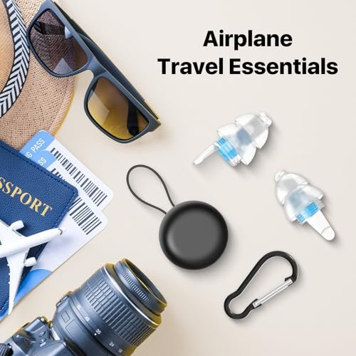 Softvox Flug-Ohrstöpsel zur Druckausgleich & Schmerzlinderung im Flugzeug - Reise-Essentials für Erwachsene & Kinder ab 12 Jahren - Wiederverwendbare Ohrstöpsel mit 25 dB Rauschunterdrückung, PK