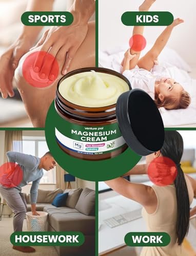 Venture Pal Topische Magnesiumcreme – Schnell einziehende Feuchtigkeitslotion mit Kokosöl, Sheabutter & Hyaluronsäure für Kinder