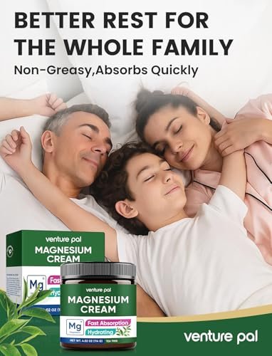 Venture Pal Topische Magnesiumcreme – Schnell einziehende Feuchtigkeitslotion mit Kokosöl, Sheabutter & Hyaluronsäure für Kinder