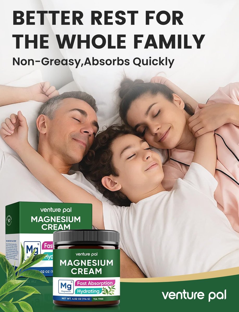 Venture Pal Topische Magnesiumcreme – Schnell einziehende Feuchtigkeitslotion mit Kokosöl, Sheabutter & Hyaluronsäure für Kinder