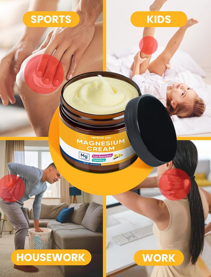 Venture Pal Topische Magnesium Creme – Schnell einziehende Feuchtigkeitslotion mit Kokosöl, Sheabutter & Hyaluronsäure – Für Kinder geeignet