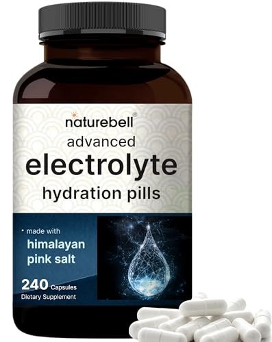 NatureBell Advanced Electrolyte Pills, 240 Kapseln – Salzpillen mit Elektrolyten für Fasten & Hydration – Hergestellt mit Himalaya-Salz, Natrium, Kalium, Magnesium & mehr – Keto, ungesüßt, zuckerfrei, nicht-GVO