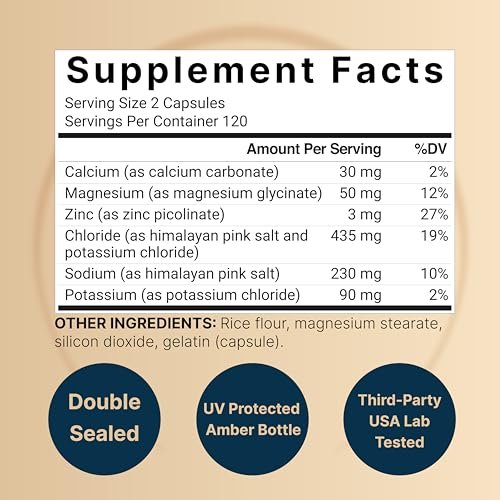 NatureBell Advanced Electrolyte Pills, 240 Kapseln – Salzpillen mit Elektrolyten für Fasten & Hydration – Hergestellt mit Himalaya-Salz, Natrium, Kalium, Magnesium & mehr – Keto, ungesüßt, zuckerfrei, nicht-GVO