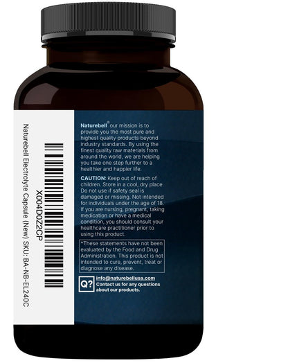 NatureBell Advanced Electrolyte Pills, 240 Kapseln – Salzpillen mit Elektrolyten für Fasten & Hydration – Hergestellt mit Himalaya-Salz, Natrium, Kalium, Magnesium & mehr – Keto, ungesüßt, zuckerfrei, nicht-GVO