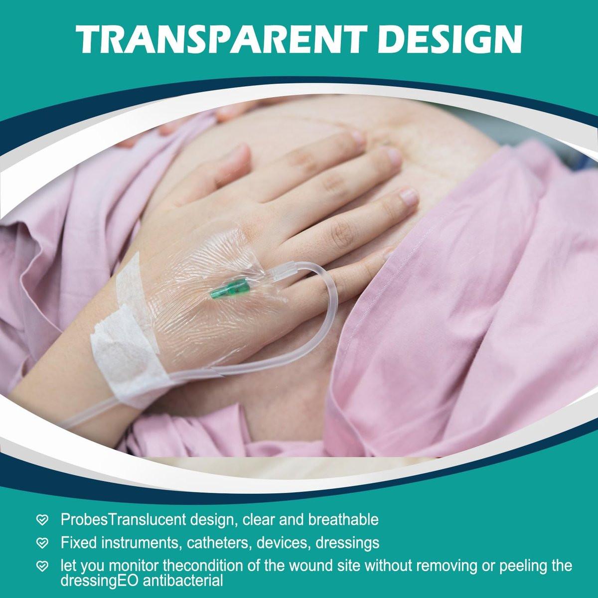 Transparente Wundfolie 4" x 4,75" | 30 Stück - Wasserdichte Pflaster für Schwimmen, Duschen, Wunden, postoperatives Duschen oder IV-Schutz, Tattoo-Nachsorge, Narbentherapie, Klebepflaster