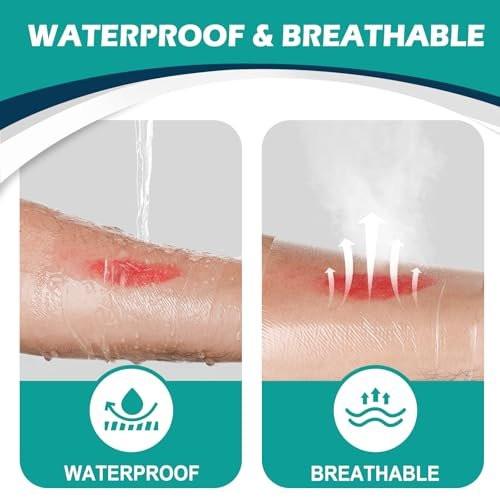 Transparente Wundfolie 4" x 4,75" | 30 Stück - Wasserdichte Pflaster für Schwimmen, Duschen, Wunden, postoperatives Duschen oder IV-Schutz, Tattoo-Nachsorge, Narbentherapie, Klebepflaster