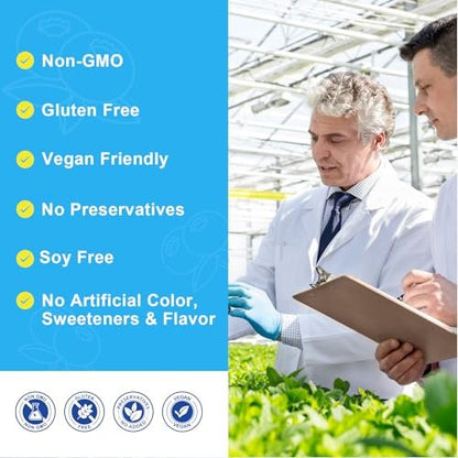 Esverco Magnesium Glycinat Gummibärchen 500mg – Schlaf & Entspannung für Männer & Frauen, Vitamin C, Vegan, Muskelerholung, ohne Melatonin, Nicht-GVO, Natürlicher Blaubeergeschmack, 60 Stück