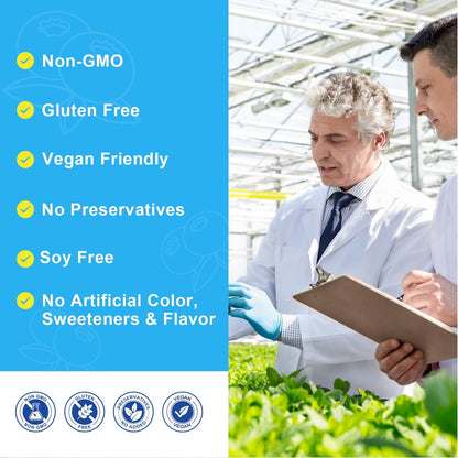 Esverco Magnesium Glycinat Gummibärchen 500mg – Schlaf & Entspannung für Männer & Frauen, Vitamin C, Vegan, Muskelerholung, ohne Melatonin, Nicht-GVO, Natürlicher Blaubeergeschmack, 60 Stück