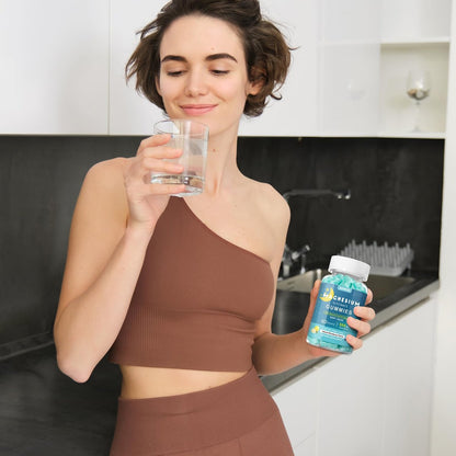 Esverco Magnesium Glycinat Gummibärchen 500mg – Schlaf & Entspannung für Männer & Frauen, Vitamin C, Vegan, Muskelerholung, ohne Melatonin, Nicht-GVO, Natürlicher Blaubeergeschmack, 60 Stück