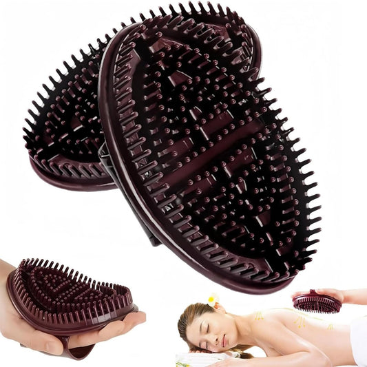 2er Set Meridian Massagebürste, Professionelle Schönheitsbürste, Akupressur-Meridian-Bürste, Meridian-Kopfhautmassagebürste, Ganzkörper-Entspannungskamm