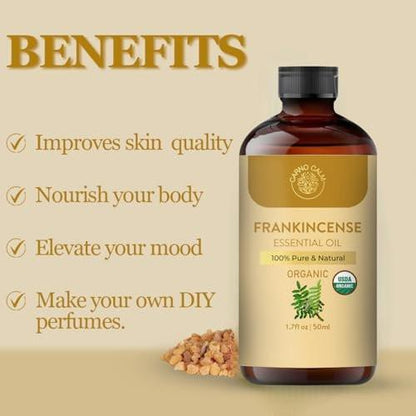 Carno Calm Bio Weihrauch Öl | USDA Bio Weihrauchöl | Holziger und erdiger Duft | 50 ml