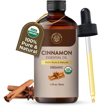 Carno Calm Bio-Zimtöl – USDA-zertifiziertes Bio-Zimtöl für Aromatherapie & Diffuser, 50 ml
