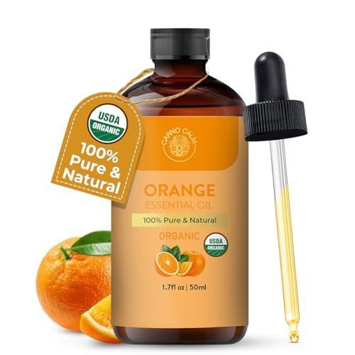 Carno Calm Bio Süßorangen-Öl 50 ml | USDA Bio-zertifiziertes Orangenöl für Diffuser, Haut, Haare, Seifen- und Kerzenherstellung | 1,7 fl. oz