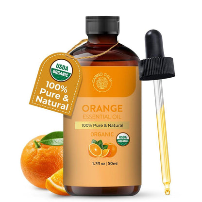 Carno Calm Bio Süßorangen-Öl 50 ml | USDA Bio-zertifiziertes Orangenöl für Diffuser, Haut, Haare, Seifen- und Kerzenherstellung | 1,7 fl. oz