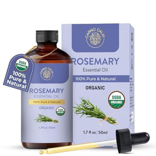 Carno Calm Bio Rosmarin Öl | USDA Bio Rosmarinöl für Haarwachstum und Haut | Aromatherapie & Diffuser | 50 ml