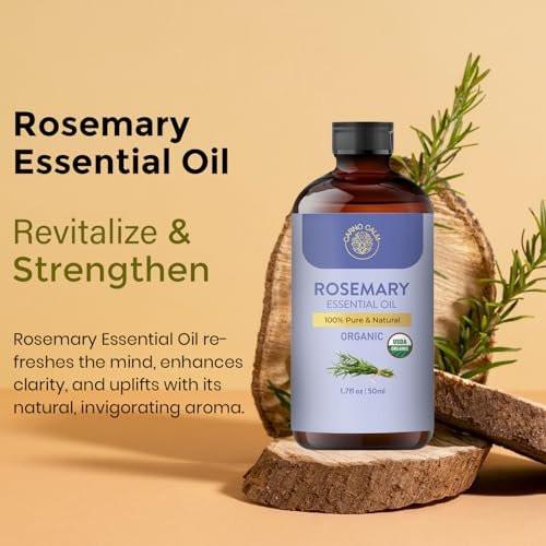 Carno Calm Bio Rosmarin Öl | USDA Bio Rosmarinöl für Haarwachstum und Haut | Aromatherapie & Diffuser | 50 ml
