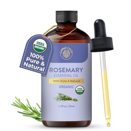 Carno Calm Bio Rosmarin Öl | USDA Bio Rosmarinöl für Haarwachstum und Haut | Aromatherapie & Diffuser | 50 ml