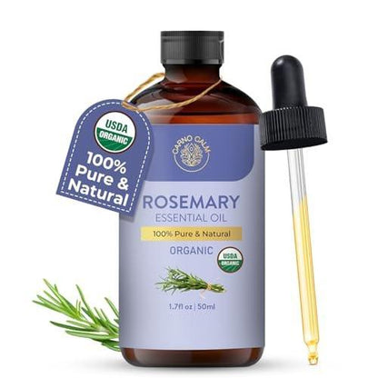 Carno Calm Bio Rosmarin Öl | USDA Bio Rosmarinöl für Haarwachstum und Haut | Aromatherapie & Diffuser | 50 ml