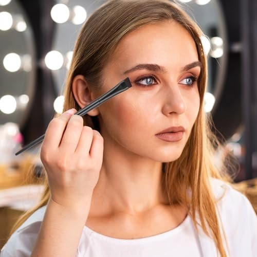 9-teiliges Set mit abgewinkelten Eyeliner- und Augenbrauenpinseln - Flacher Tönungspinsel, feiner schräger Applikator, ultrafeiner Make-up-Pinsel für Lidschatten und Eyeliner