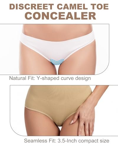 CICKEE Camel Toe Concealer Wiederverwendbar - Wasserdichter Schamlippenformer ohne Einlage, Silikon-Camel-Toe-Hider für Damen, 4er-Pack Nude