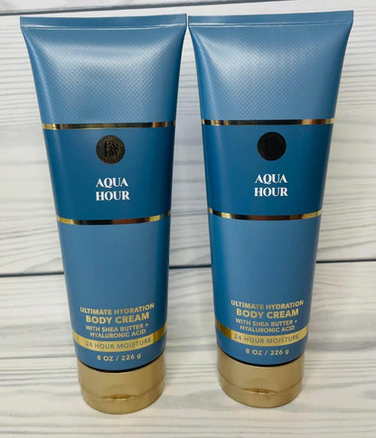 Bath & Body Works Aqua Hour Ultimate Hydration Body Cream 8 Unzen (2er-Pack)
