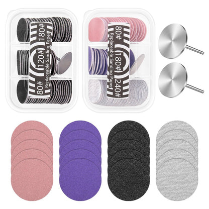 BELICOO 120 Schleifscheiben für Nagelfeile, 80/120/180/240 Körnung, Pediküre-Ersatzscheiben für elektrische Nagelfeilen, Hornhautentferner