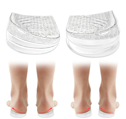 Svowin 3-lagige verstellbare Supination-Überpronation-Einlegesohlen, Anti-Rutsch mediale/laterale Fersenkeil-Einlegesohlen für Fußausrichtung, Knieschmerzen, O-Beine, Arthrose (Transparent, L: W 8-12/ M 7.5-14)