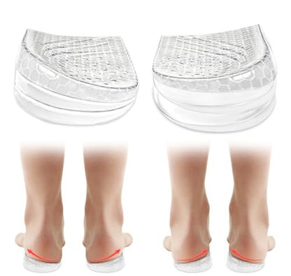 Svowin 3-lagige verstellbare Supination-Überpronation-Einlegesohlen, Anti-Rutsch mediale/laterale Fersenkeil-Einlegesohlen für Fußausrichtung, Knieschmerzen, O-Beine, Arthrose (Transparent, L: W 8-12/ M 7.5-14)
