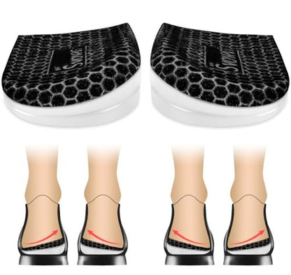 Svowin 3-fach verstellbare Einlegesohlen gegen Supination und Überpronation, Anti-Rutsch mediale/laterale Fersenkeil-Einlegesohlen für Fußausrichtung, Knieschmerzen, O-Beine, Arthrose (Schwarz, L: W 8-12 / M 7.5-14)