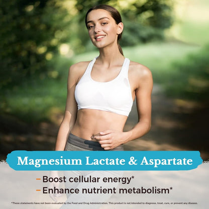 Vitalitown 6-in-1 Magnesium Complex 260mg Pro Portion, Magnesiumglycinat, Citrat, Carbonat, Aspartat, Gluconat & Lactat, Hohe Absorption, Knochen-, Schlaf- & Verdauungsgesundheit, 120 vegane Kapseln