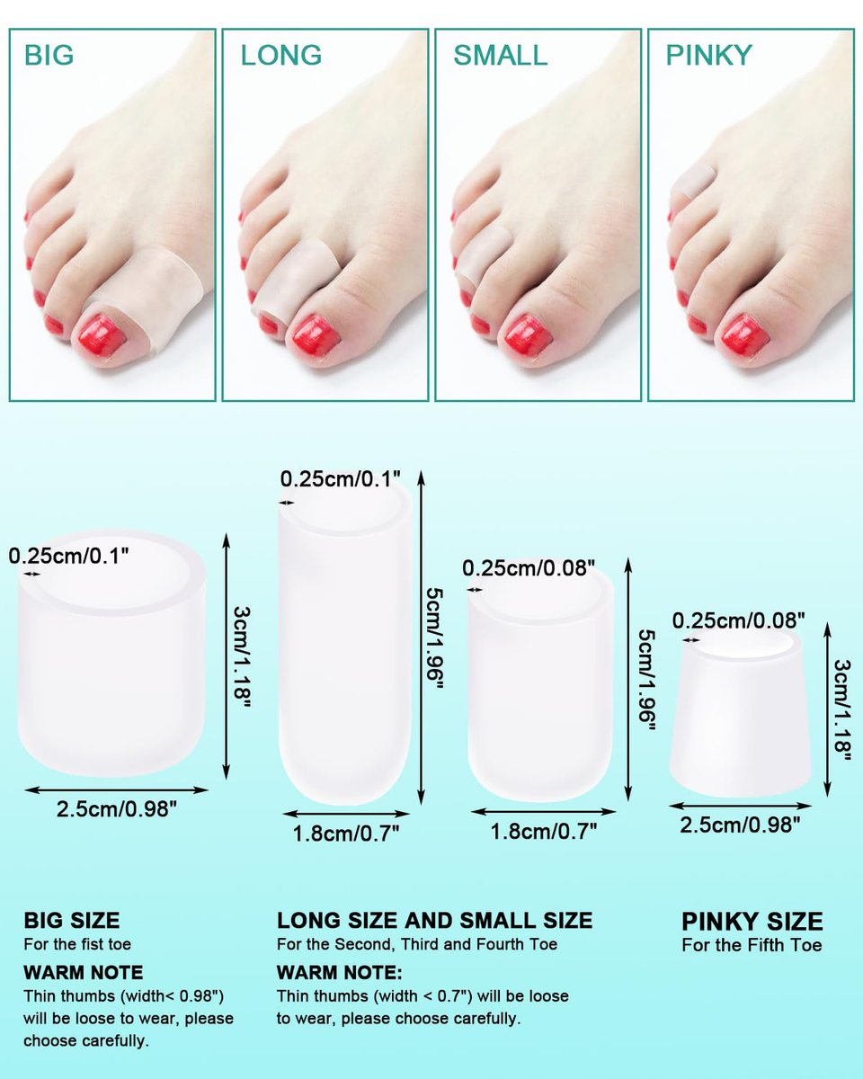 Uwbettry 16er-Pack Silikon-Zehenschutzhüllen, Gel-Hühneraugen-Polster für Frauen und Männer, weiche Zehenpolster gegen Hornhaut, Ballenzehen, Blasen, Hammerzehen, Nagelverlust