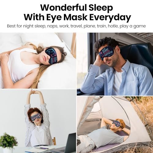 2er-Pack Schlafmaske für Jungen – Schwarze Seidenschlafmaske für Kinder & Erwachsene – Augenmaske für Reisen & Gaming