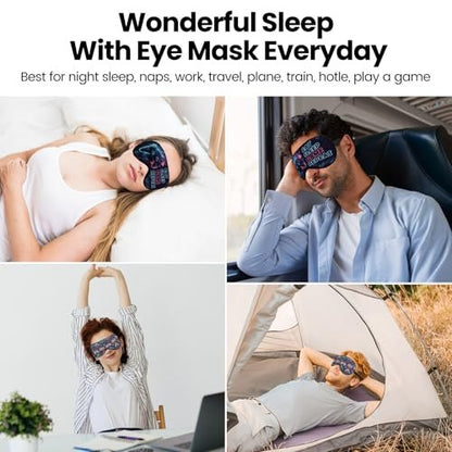2er-Pack Schlafmaske für Jungen – Schwarze Seidenschlafmaske für Kinder & Erwachsene – Augenmaske für Reisen & Gaming