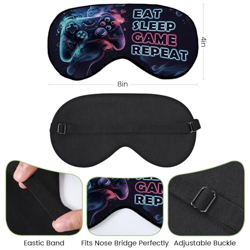 2er-Pack Schlafmaske für Jungen – Schwarze Seidenschlafmaske für Kinder & Erwachsene – Augenmaske für Reisen & Gaming