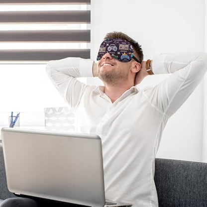 2er-Pack Schlafmaske für Jungen – Schwarze Seidenschlafmaske für Kinder & Erwachsene – Augenmaske für Reisen & Gaming