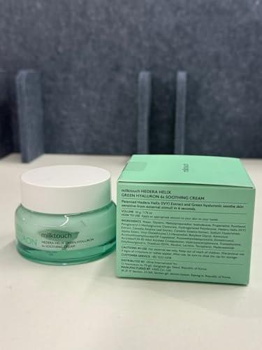 MILKTOUCH Green Hyaluron 6-Sekunden-Beruhigungscreme – Feuchtigkeitsspendende Gel-Creme für empfindliche, trockene & fettige Haut – Reduziert Rötungen, Irritationen & feine Linien – mit Centella Asiatica & Hyaluronsäure 1,69 fl oz