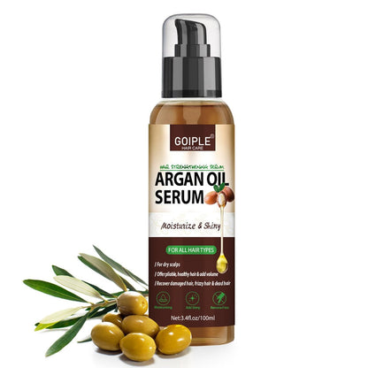 Argan Protein Haaröl Serum – Feuchtigkeitsspendendes Styling-Öl gegen Frizz, nährt & repariert trockenes & geschädigtes Haar, Hitzeschutz für Glanz – 100 ml