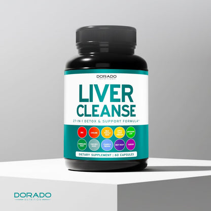 Leber-Reinigung Detox & Reparatur 27-in-1 Formel - Mariendistel, Löwenzahnwurzel, Kurkuma, Artischockenextrakt & mehr - Leber-Detox-Unterstützung - 3rd Party getestet, vegan & aus den USA (60 Kapseln)
