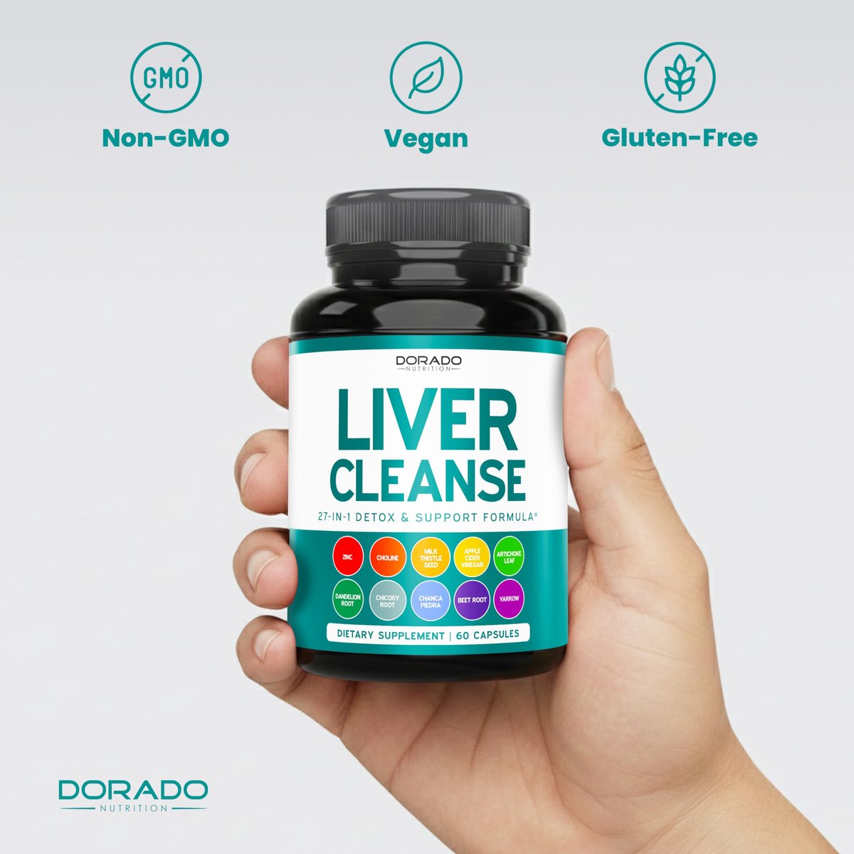 Leber-Reinigung Detox & Reparatur 27-in-1 Formel - Mariendistel, Löwenzahnwurzel, Kurkuma, Artischockenextrakt & mehr - Leber-Detox-Unterstützung - 3rd Party getestet, vegan & aus den USA (60 Kapseln)