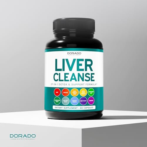 Leber-Reinigung Detox & Reparatur 27-in-1 Formel - Mariendistel, Löwenzahnwurzel, Kurkuma, Artischockenextrakt & mehr - Leber-Detox-Unterstützung - 3rd Party getestet, vegan & aus den USA (60 Kapseln)