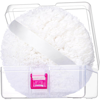 Gootaimi 6 Zoll Körperpuder-Quaste – Großer, flauschiger Puderpuff für Körperpuder und Behälter, weich & sanft, Weiß