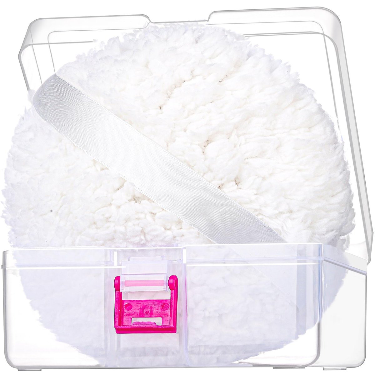 Gootaimi 6 Zoll Körperpuder-Quaste – Großer, flauschiger Puderpuff für Körperpuder und Behälter, weich & sanft, Weiß