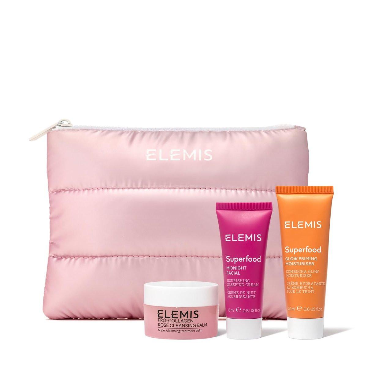ELEMIS Way to Glow Exklusives Hautpflege-Set (70 € Wert) – Reiseset mit Reinigungsbalsam, Feuchtigkeitscreme & Nachtmaske
